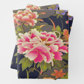 Salie Groen Roze Japans Kimono Bloemen Decoupage Inpakpapier Vel (In situ)