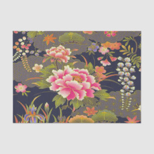 Salie Groen Roze Japans Kimono Bloemen Decoupage Tissuepapier