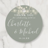 Salie Groen Schrift Lichtslingers Bedankt Bedankjes Labels (Achterkant)