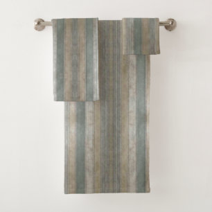 Salie Groen Stof Blauw Taupe Grijs Streep boerderi Bad Handdoek