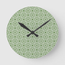 Salie Groen Witte Geometrische Naadloos Patroon Ronde Klok