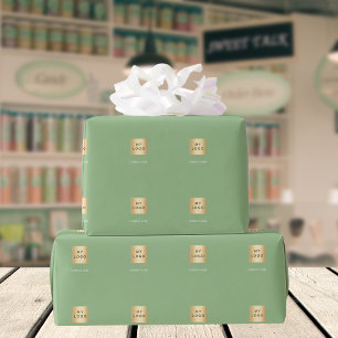 Salie groen zakelijk bedrijfslogo cadeaupapier