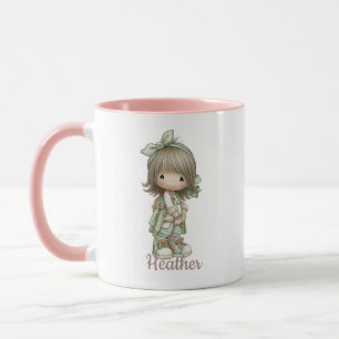 Salie Groen Zwarte Cute Cottagecore Meisje Persona Mok