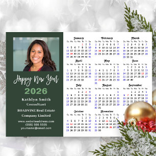 Salie Groene 2026 Agenda Zakelijke Foto Eenvoudig Feestdagenkaart