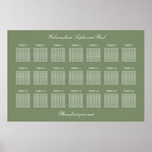 Salie Groene 21 Tafel Trouw Stoelen Plattegrond Po Poster