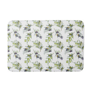 Salie Groene Aquarel Olijven Badmat