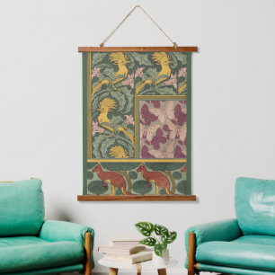 Salie Groene Art Nouveau Hopvlinder Kunst Hangend Wandkleed