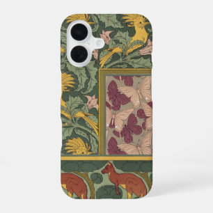 Salie Groene Art Nouveau Hopvlinder Kunst iPhone 16 Hoesje