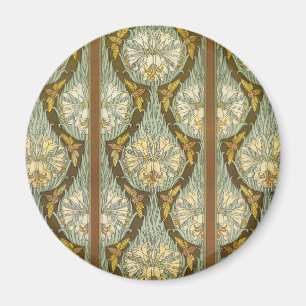 Salie Groene Art Nouveau Lelie Insect Patroon Magneet