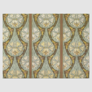 Salie Groene Art Nouveau Lelie Insect Patroon Tissuepapier