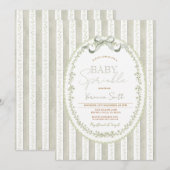 Salie Groene Baby Sprinkle Uitnodiging – Neutraal (Voorkant / Achterkant)