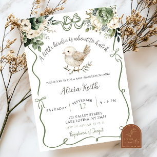 Salie Groene Birdie Baby Shower Kaart