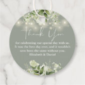 Salie Groene Bloem Slinger Lichtjes Bedankt Trouwe Bedankjes Labels (Achterkant)