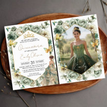 Salie Groene Bloem Vlinder Foto Quinceañera