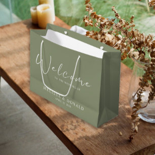 Salie Groene Bloemen Boho Welkom Trouwen Groot Cadeauzakje