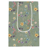 Salie Groene Bloemen & Vlinder Medium Cadeauzakje (Achterkant)