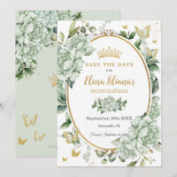  Salie Groene Bloemenvlinders Quinceañera