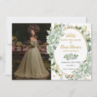 Salie Groene Bloemenvlinders Quinceañera