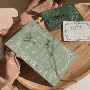 Salie Groene Bloemige Boho Botanische Moderne Trou Kaart