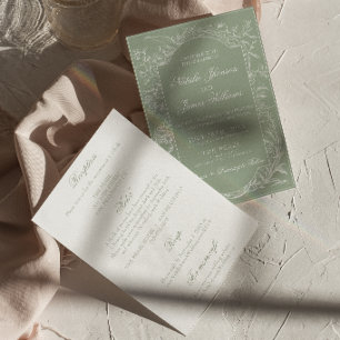 Salie Groene Bloemrijke Boho Kruiden All-in-One Br Kaart