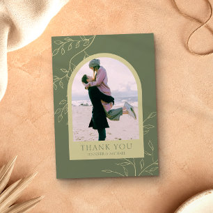 Salie Groene Bloemstuk Aangepaste Foto Frame Huwel Bedankkaart