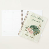 salie groene blozende bloemen bruiloft planner (Display)