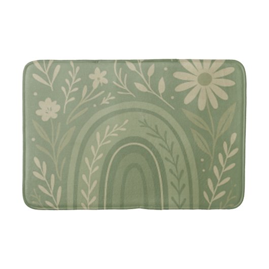 Salie groene Boho badmat (Voorkant)