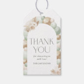 Salie Groene Boho Pampas Gras Boog Baby Shower Cadeaulabel (Voorkant)