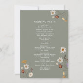 Salie Groene Boho Wilde Bloem Huwelijksprogramma Kaart (Achterkant)