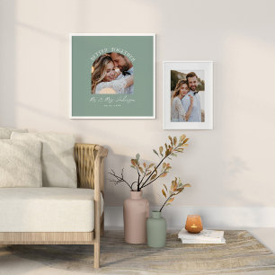 Salie groene boog foto huwelijkscadeau huisdecorat afdruk