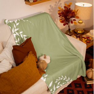 Salie groene botanische bladeren fleece deken