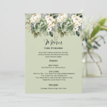 Salie Groene Botanische Bloemige Bruiloft | Menu