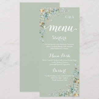 Salie Groene Botanische Eucalyptus Trouwmenu Kaart