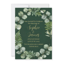 Salie Groene Botanische Eucalyptus Trouwuitnodigin