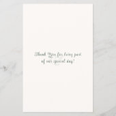 Salie Groene Botanische Minimale Ceremonie Program Flyer (Achterkant)