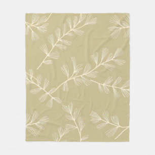 Salie Groene Botanische Patroon Crème Handgetekend Fleece Deken