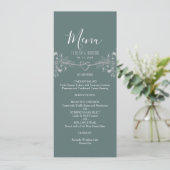 Salie Groene Bruiloft Menu (Staand voorkant)