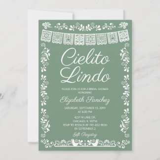 Salie Groene Cielito Lindo Bruidsuitnodiging Kaart