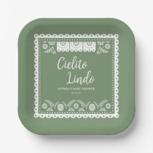 Salie Groene Cielito Lindo Talavera Baby Shower Papieren Bordje