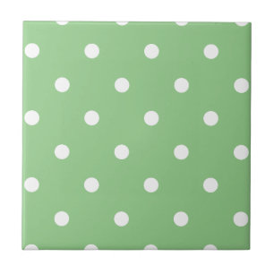  salie groene decoratieve polka stippen Wit Tegeltje