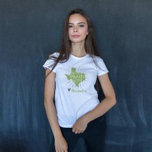 Salie Groene en Grijze Thuis - Texas T-shirt