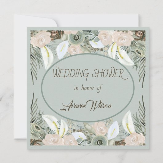 Salie Groene en Vanille Crème Douche Kaart (Voorkant)