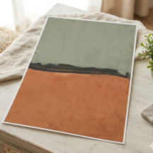 Salie groene en verbrande oranje minimalistische k