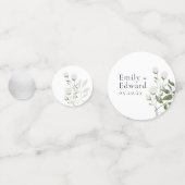 Salie groene en witte bloemige huwelijks tafel confetti (Voorkanten)