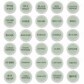 Salie Groene en Zwarte Kruiden- en Specerijenlabel Sticker (Voorkant)