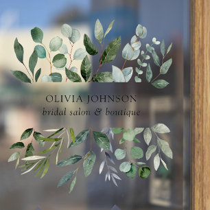 Salie Groene Eucalyptus Groene Bladeren Deur Raamsticker