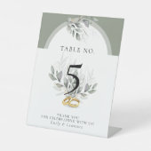 Salie Groene Eucalyptus Huwelijk Tafelkaart Reclamebord Met Voetstuk (Voorkant)