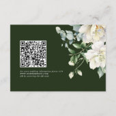 Salie Groene Eucalyptus & Roze Ivoren QR Code Huwe Informatiekaartje (Achterkant)