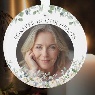 Salie Groene Eucalyptus Witte Rozen Herdenking Ornament