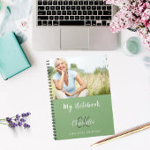 Salie groene foto monogram naam notitieboek